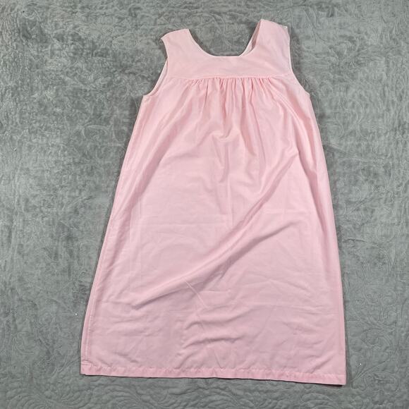 Vintage 1960s Nightgown Philmaid Lace Floral Embroidery Pink Medium Grandmacore - Picture 2 of 8